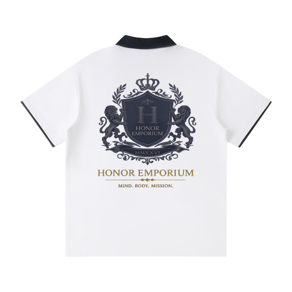Honor Executive Crest Contrast Collar Raglan Polo Shirt