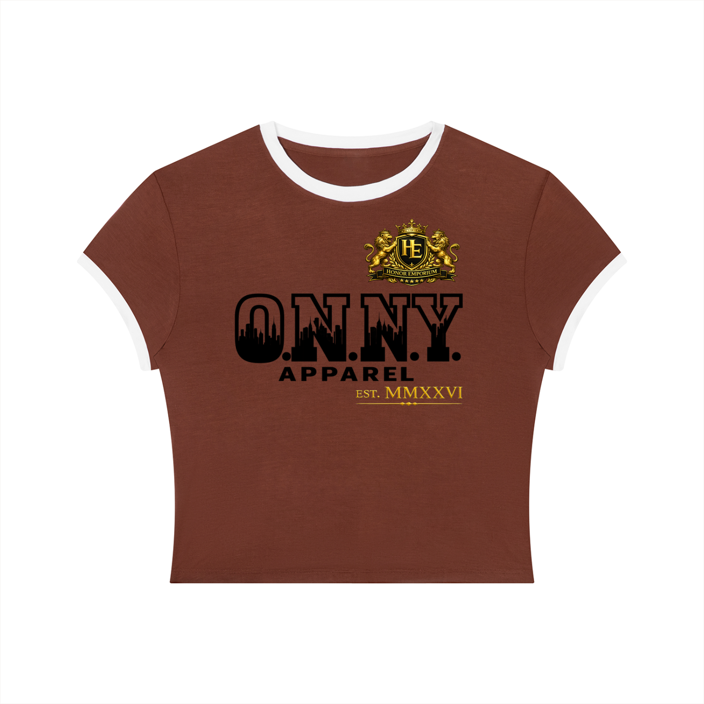 O.N.N.Y. Signature Crest Women's Slim Color Block Tee