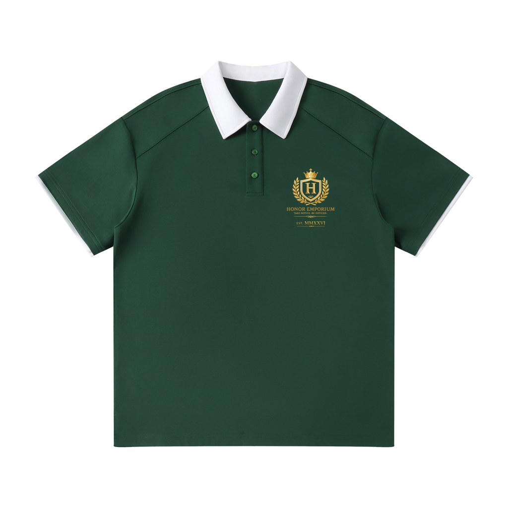 Honor Executive Crest Contrast Collar Raglan Polo Shirt