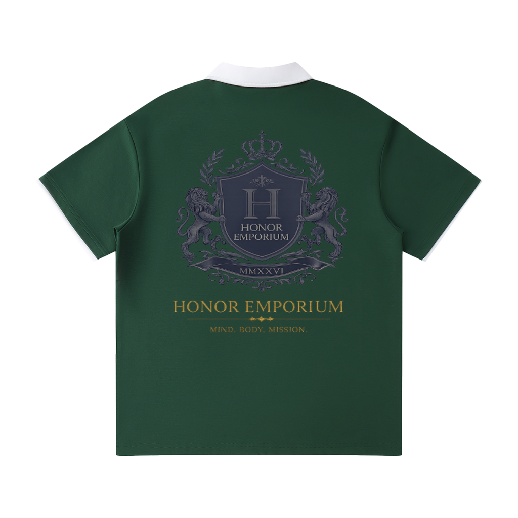 Honor Executive Crest Contrast Collar Raglan Polo Shirt