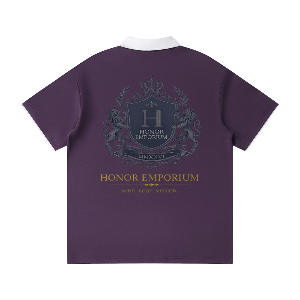 Honor Executive Crest Contrast Collar Raglan Polo Shirt