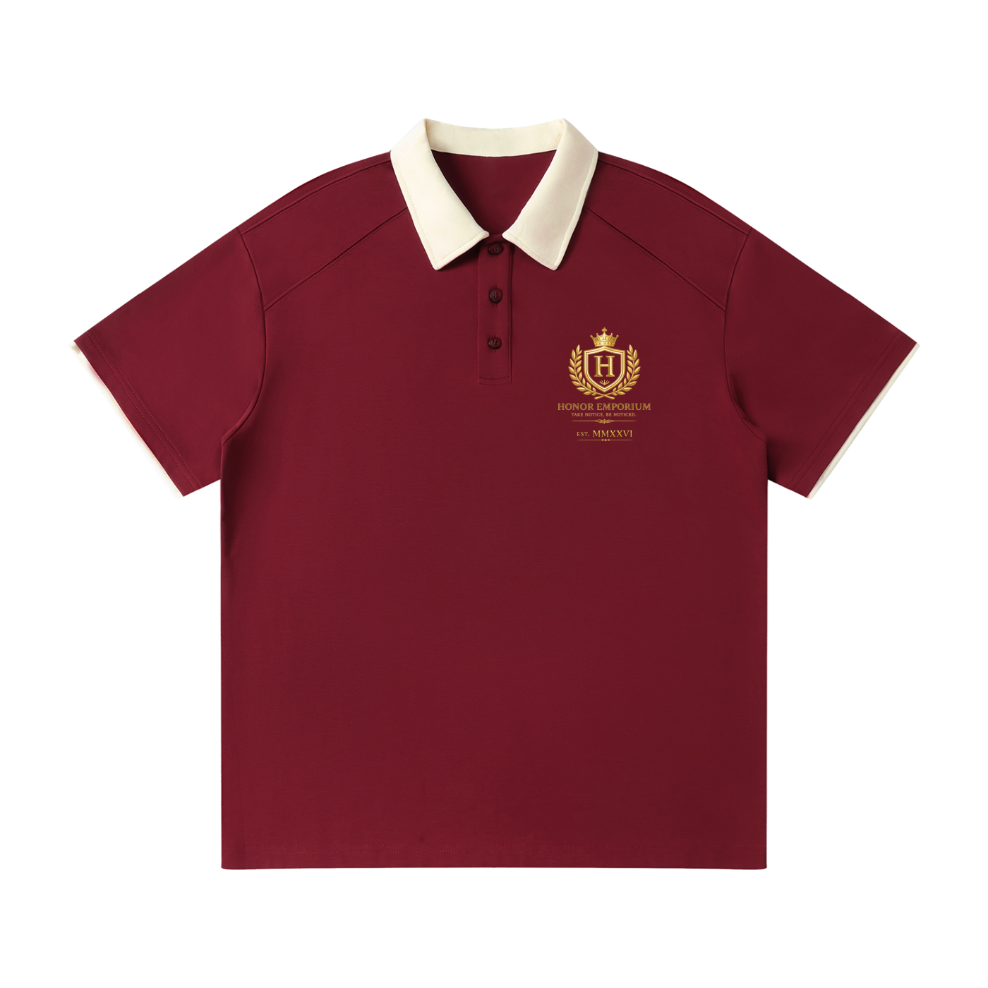 Honor Executive Crest Contrast Collar Raglan Polo Shirt