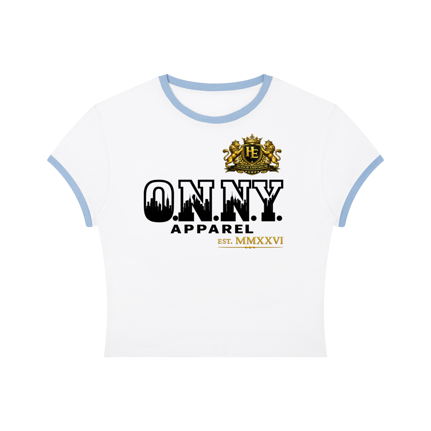 O.N.N.Y. Signature Crest Women's Slim Color Block Tee