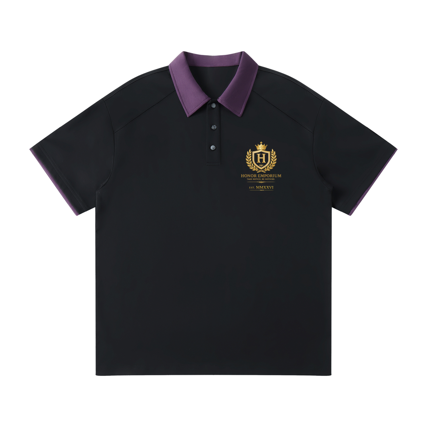 Honor Executive Crest Contrast Collar Raglan Polo Shirt