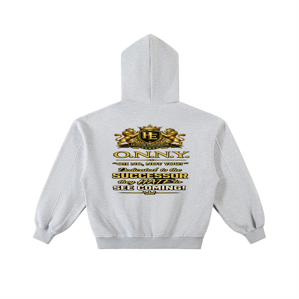 O.N.N.Y. Executive Contrast-Stitched Boxy Fleece Zip Hoodie