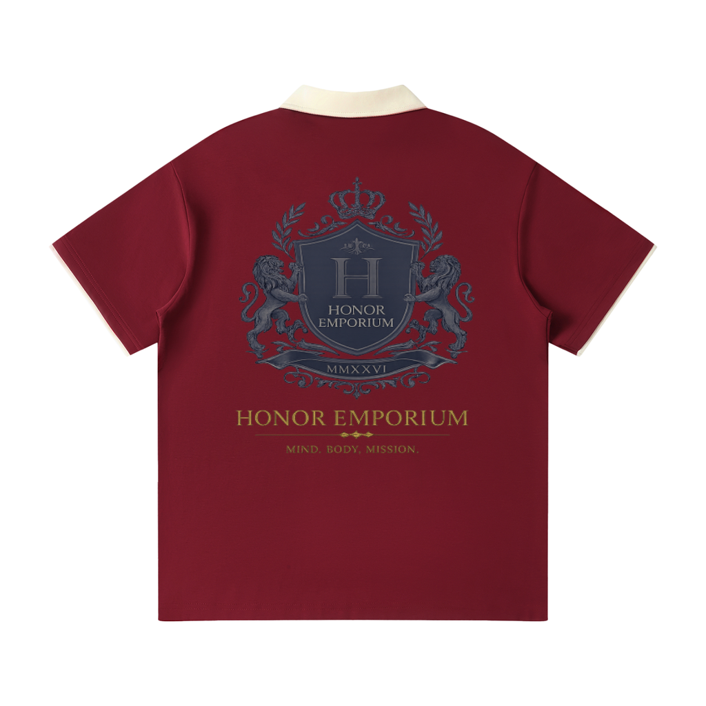 Honor Executive Crest Contrast Collar Raglan Polo Shirt