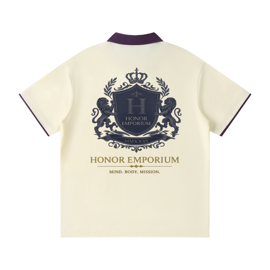 Honor Executive Crest Contrast Collar Raglan Polo Shirt