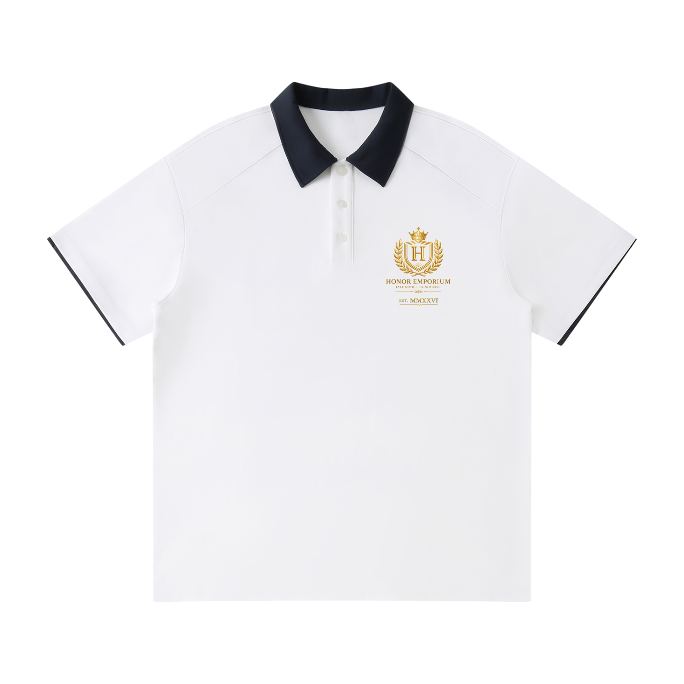 Honor Executive Crest Contrast Collar Raglan Polo Shirt