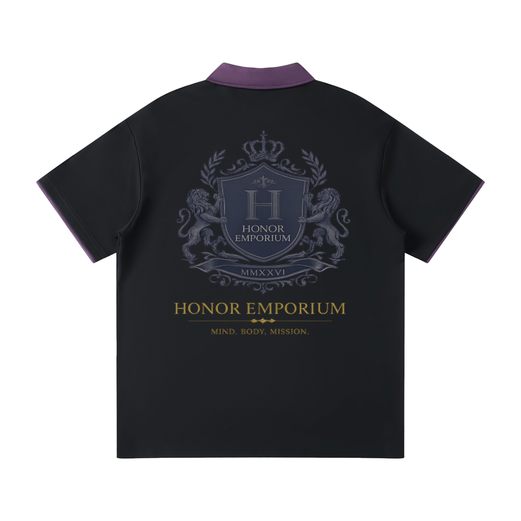 Honor Executive Crest Contrast Collar Raglan Polo Shirt