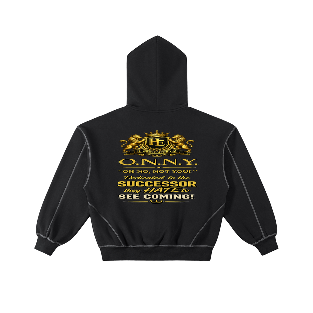 O.N.N.Y. Executive Contrast-Stitched Boxy Fleece Zip Hoodie