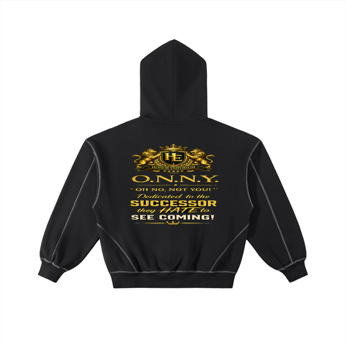 O.N.N.Y. Executive Contrast-Stitched Boxy Fleece Zip Hoodie