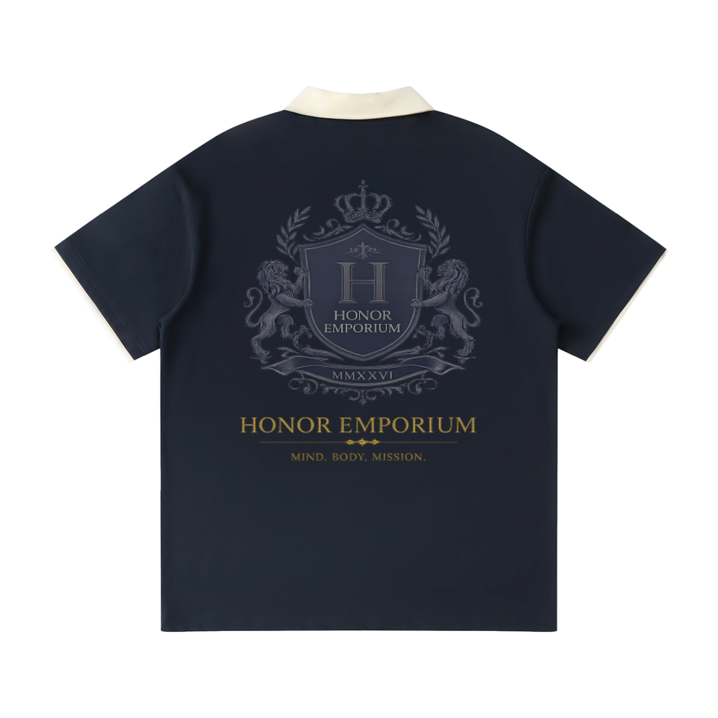 Honor Executive Crest Contrast Collar Raglan Polo Shirt